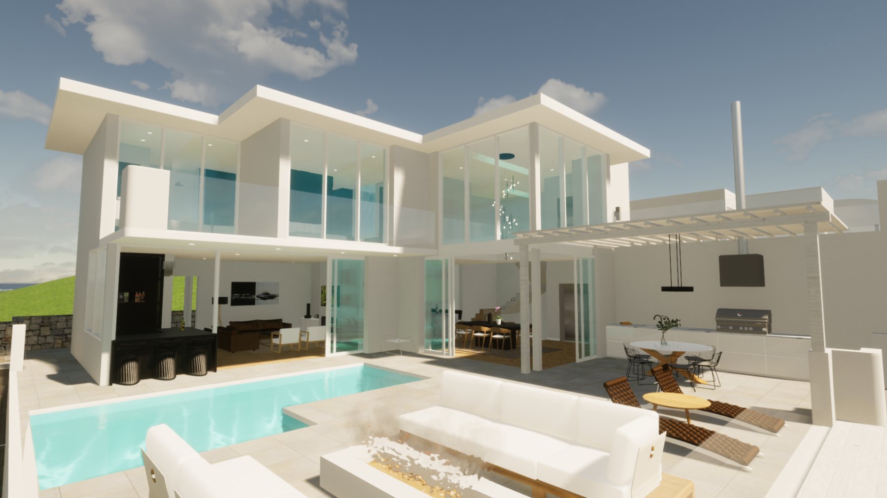 132 Ave. De La Paz — pool terrace rendering